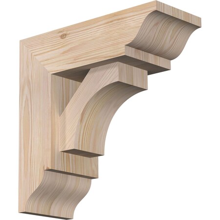Ekena Millwork Westlake Traditional Smooth Bracket w/ Offset Brace, Douglas Fir, 5 1/2"W x 14"D x 14"H BKT0604X14X14WTL01SDF